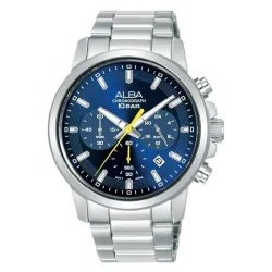 Alba 42Mm Active Men's Watch, Analog, Stainless Steel Strap- Silver